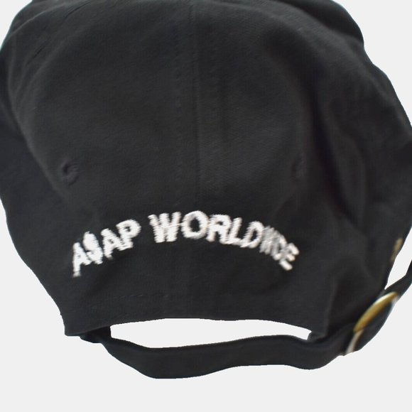 ASAP Rocky Mens FERG ASAP Worldwide Adjustable Black Baseball Cap Hat New - Picture 9 of 9